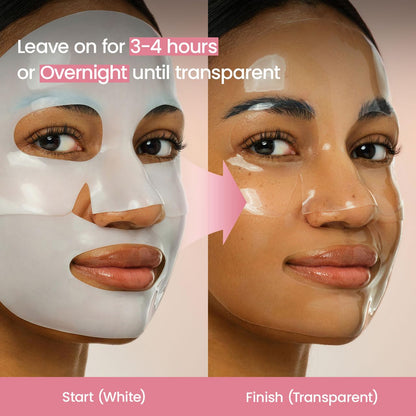 Bio-Collagen Real Deep Mask, Hydrating Overnight Hydrogel Mask, Pore Minimizing, Elasticity, Plumping Improvement, Korean Skin Care, Valentines Day Gifts for Her | 1.19Oz(34G) X 4Ea