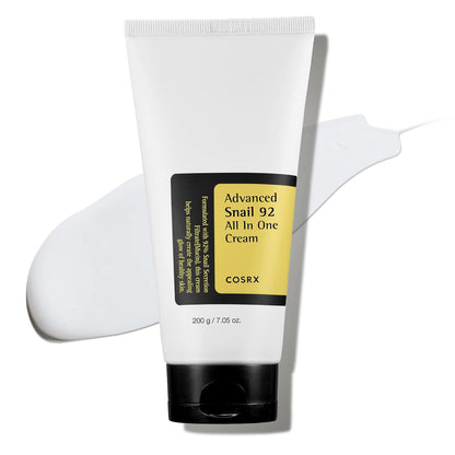 Snail Mucin 92% Moisturizer, Daily Repair Face Gel Cream Tube Type for Dry, Sensitive Skin, Not Tested on Animals, No Parabens, No Sulfates, No Phthalates, Korean Skin Care (3.52 Fl Oz / 100G)