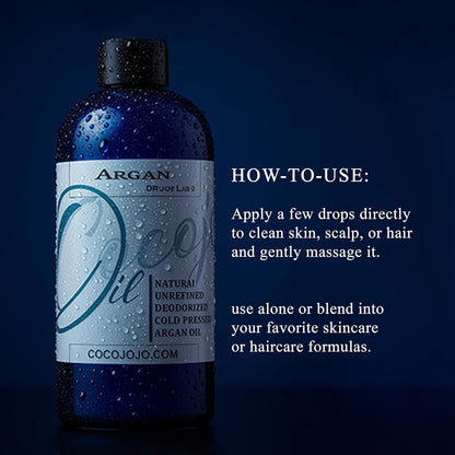 Pure Argan Oil Deodorized Unrefined Cold Pressed, 32 Fluid Ounce
