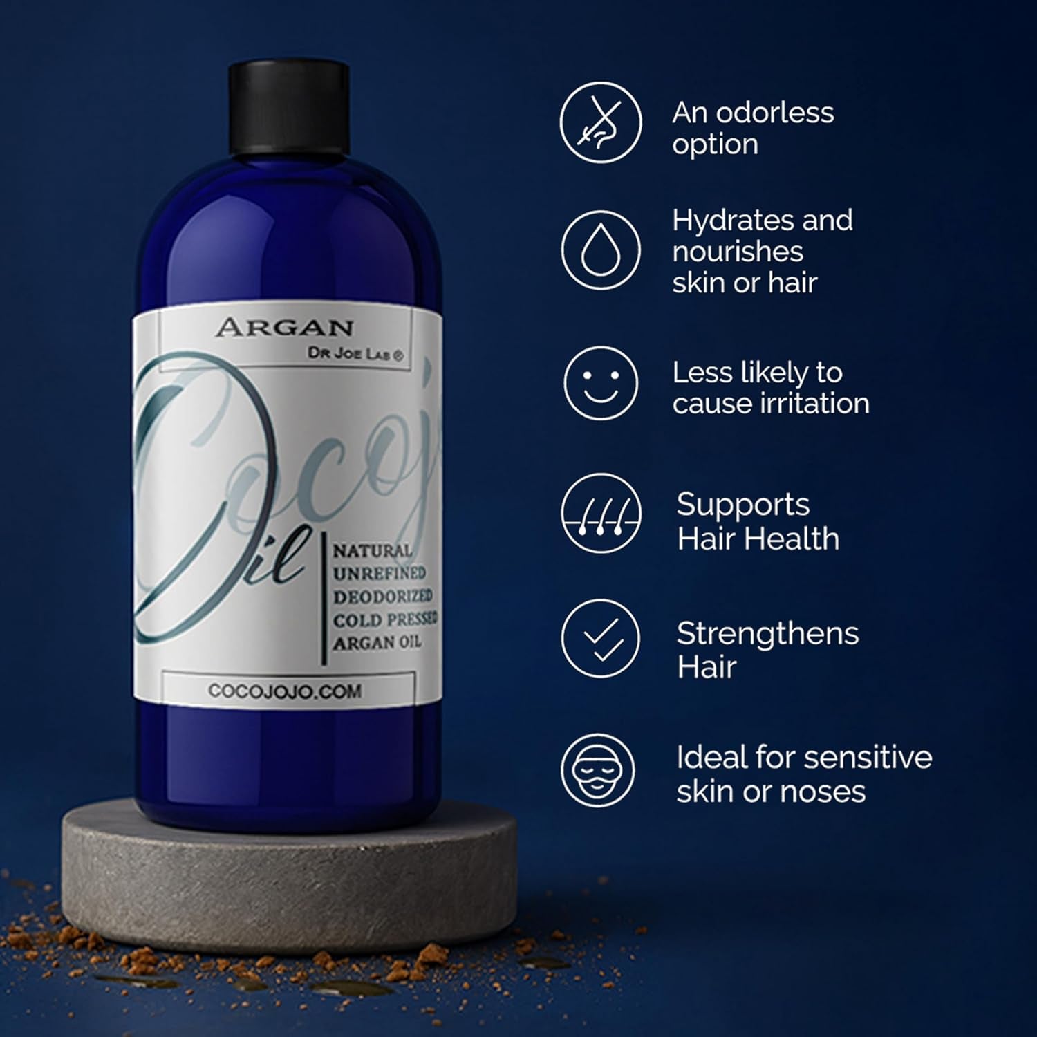 Pure Argan Oil Deodorized Unrefined Cold Pressed, 32 Fluid Ounce